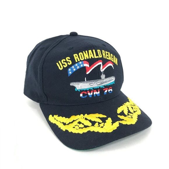 USS Ronald Reagan CVN 76 Command Snapback Hat Navy Made In USA Cap Adjustable - Picture 1 of 10